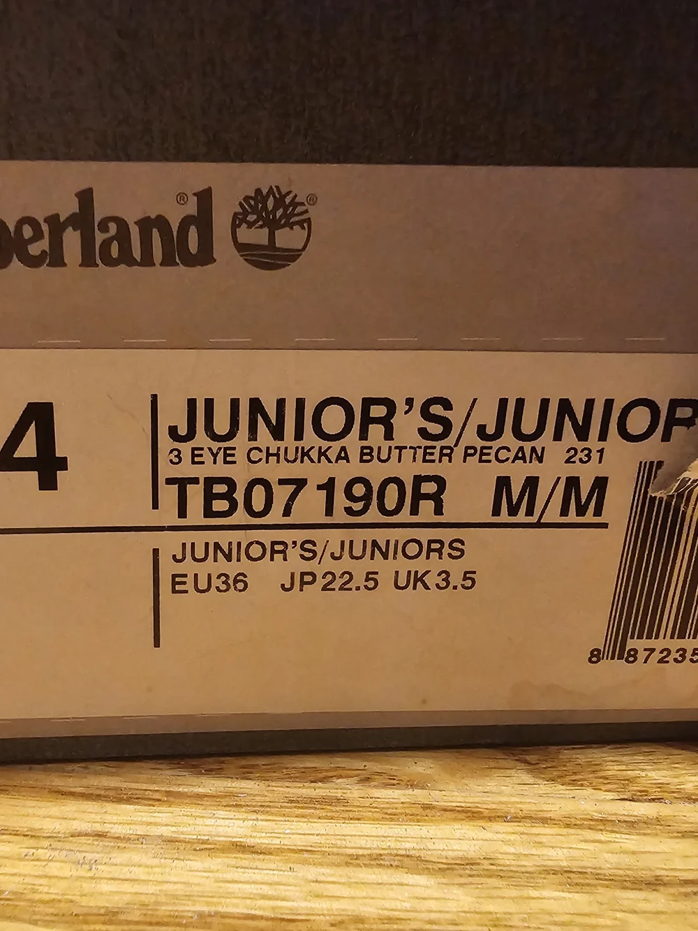 Wheat Chukka Timberlands- JUNIOR'S Size 4